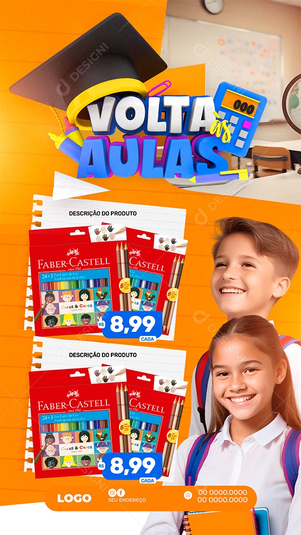 Story Volta às Aulas Social Media PSD Editável