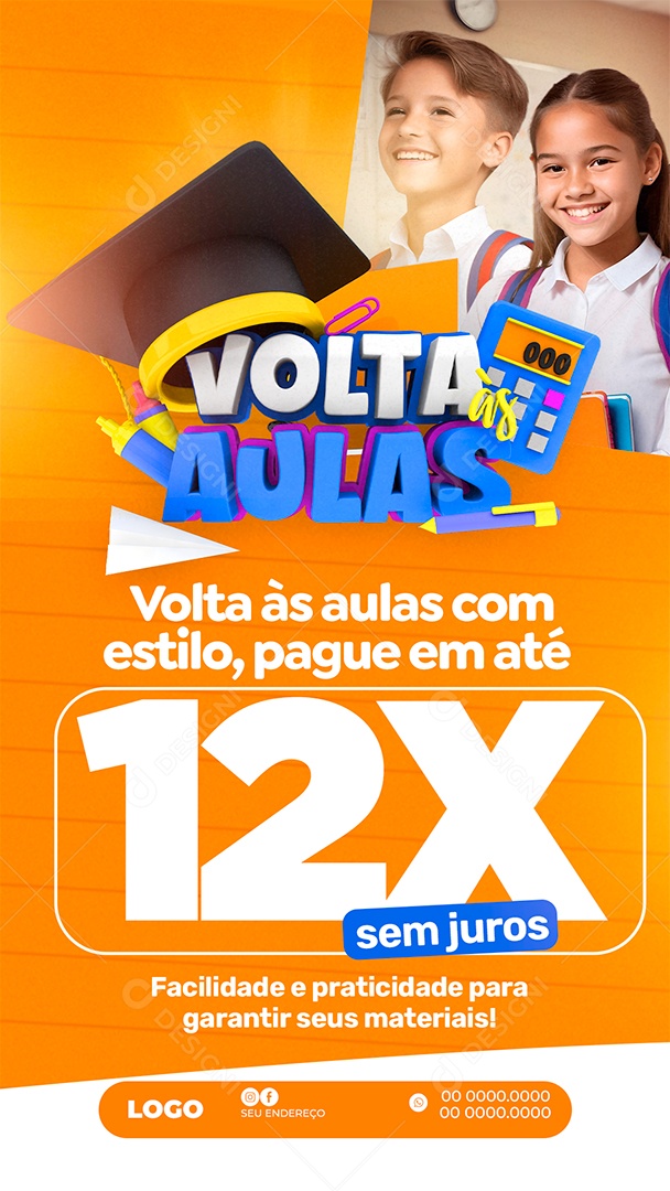 Story Volta às Aulas Social Media PSD Editável