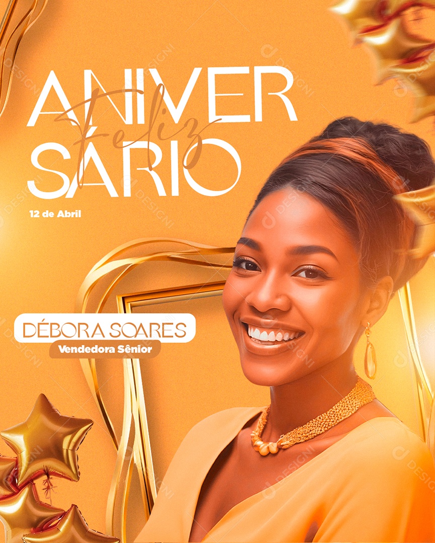 Feliz Aniversário Débora Soares Social Media PSD Editável