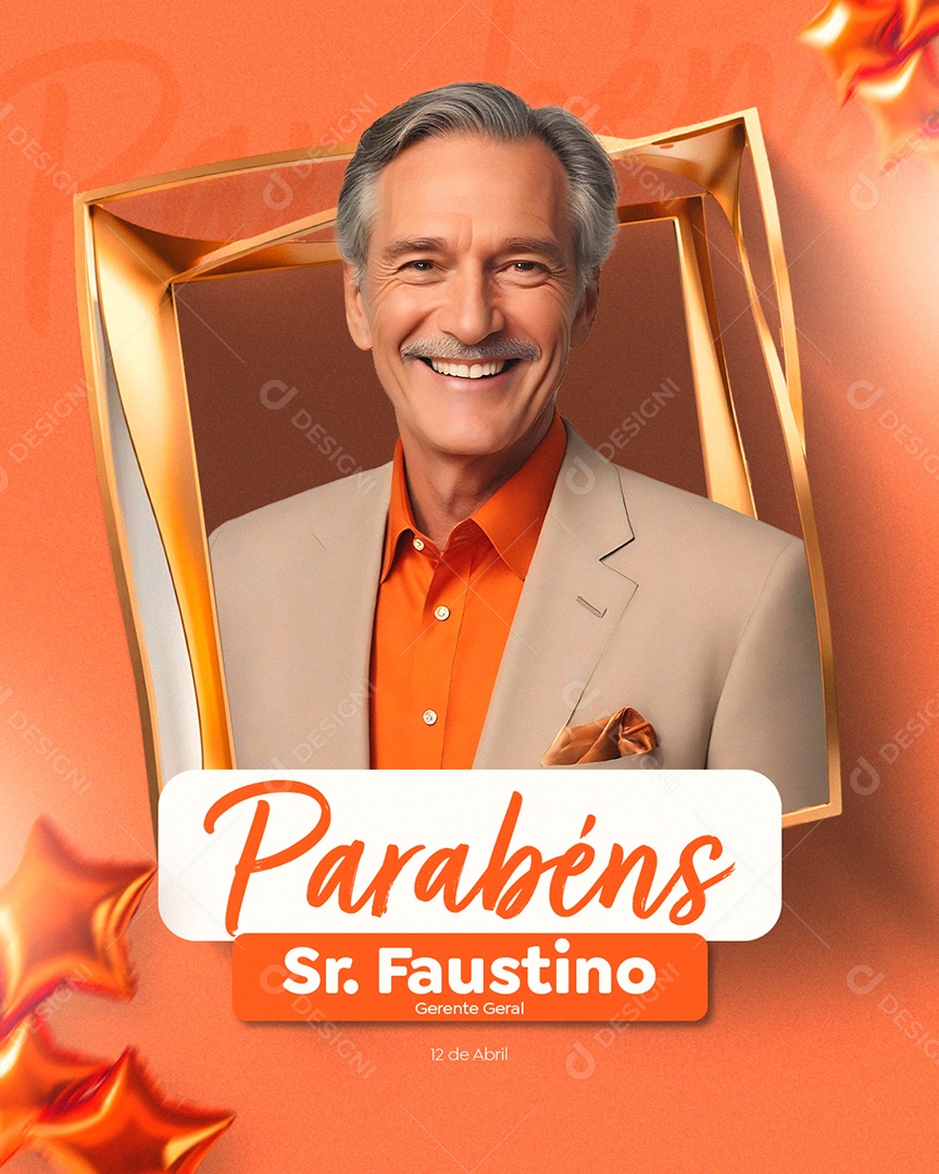 Parabéns Sr Faustino Nunes Social Media PSD Editável