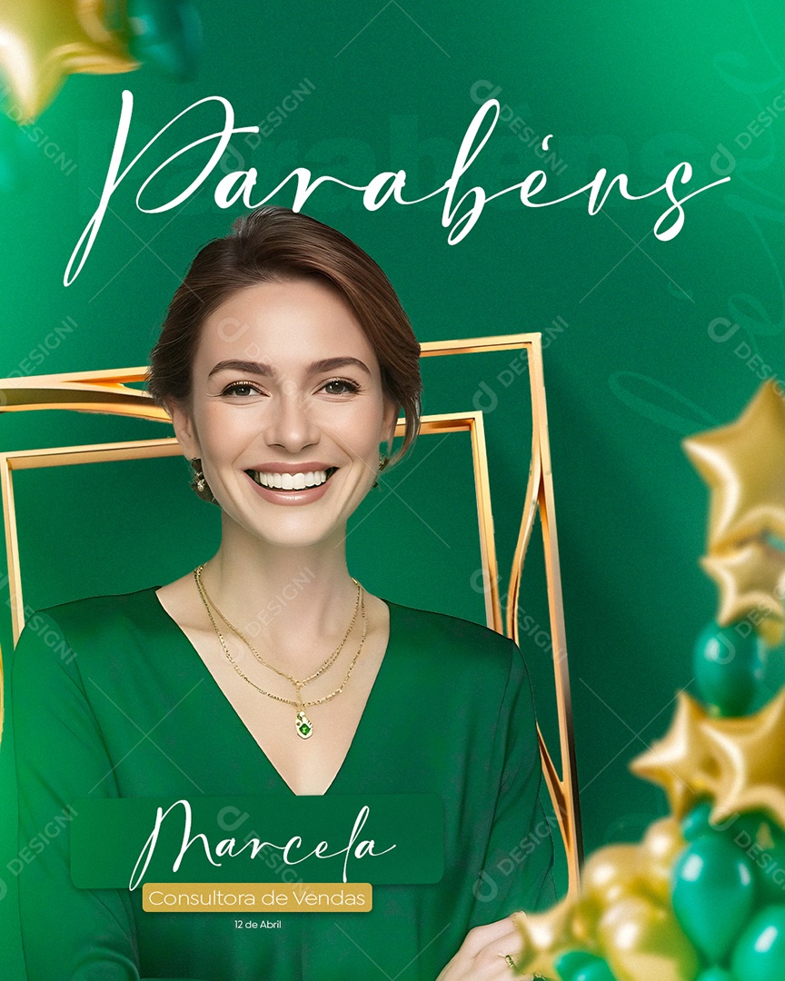 Parabéns Marcela Social Media PSD Editável
