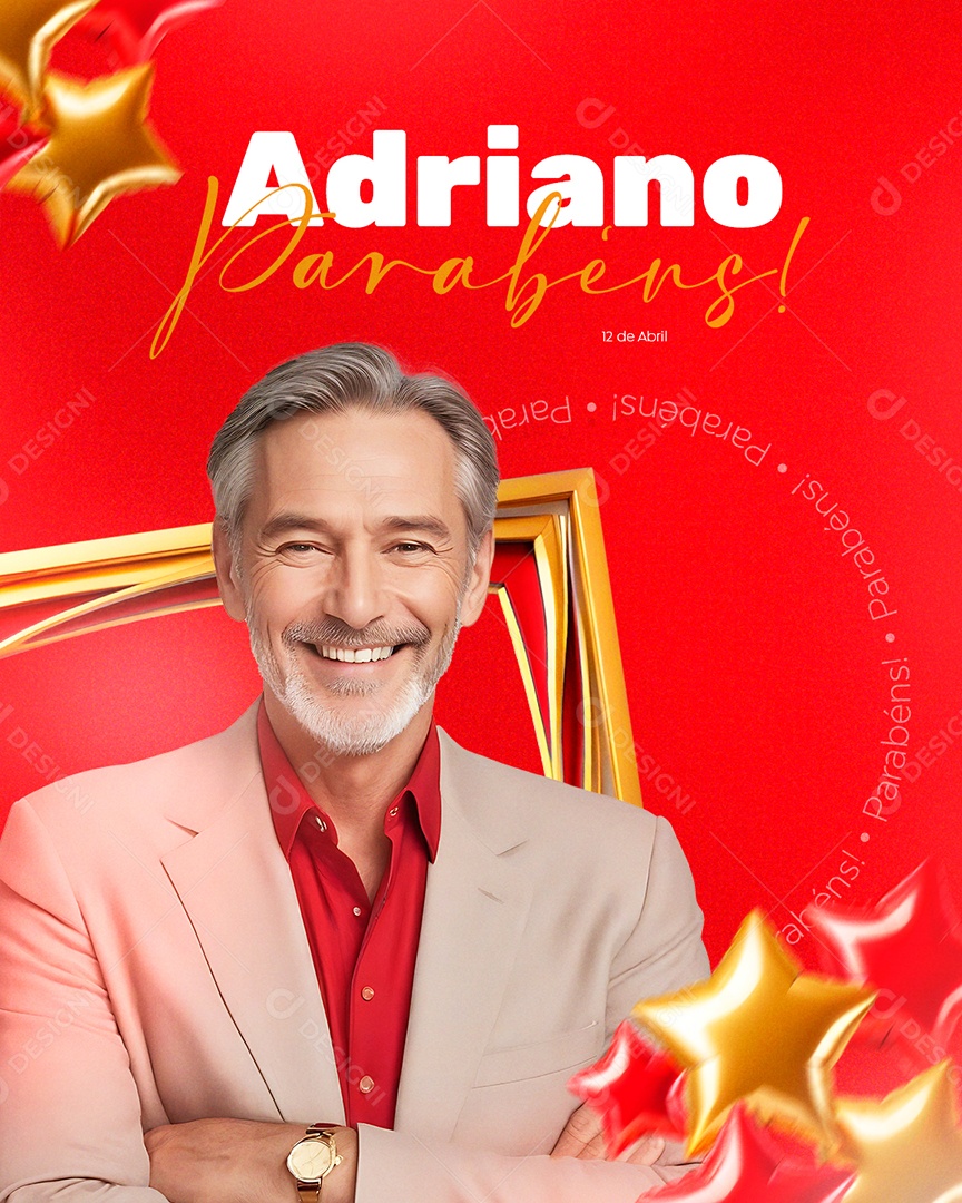 Parabéns Adriano Social Media PSD Editável