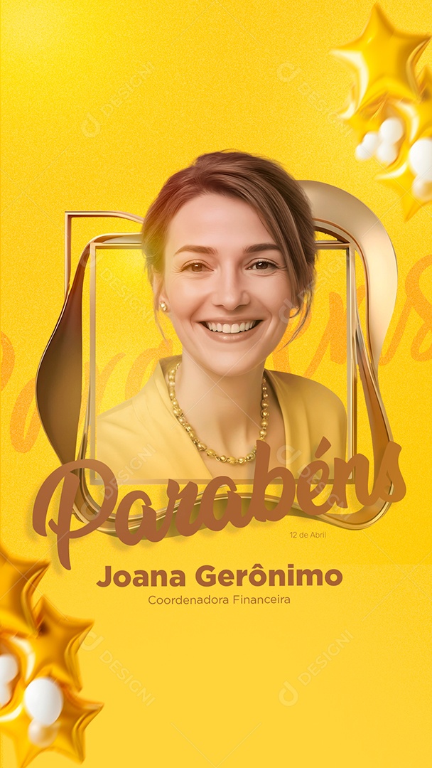 Story Parabéns Joana Gerônimo Social Media PSD Editável