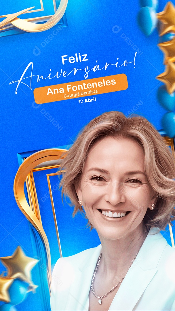 Feliz Aniversário Ana Fonteneles Social Media PSD Editável