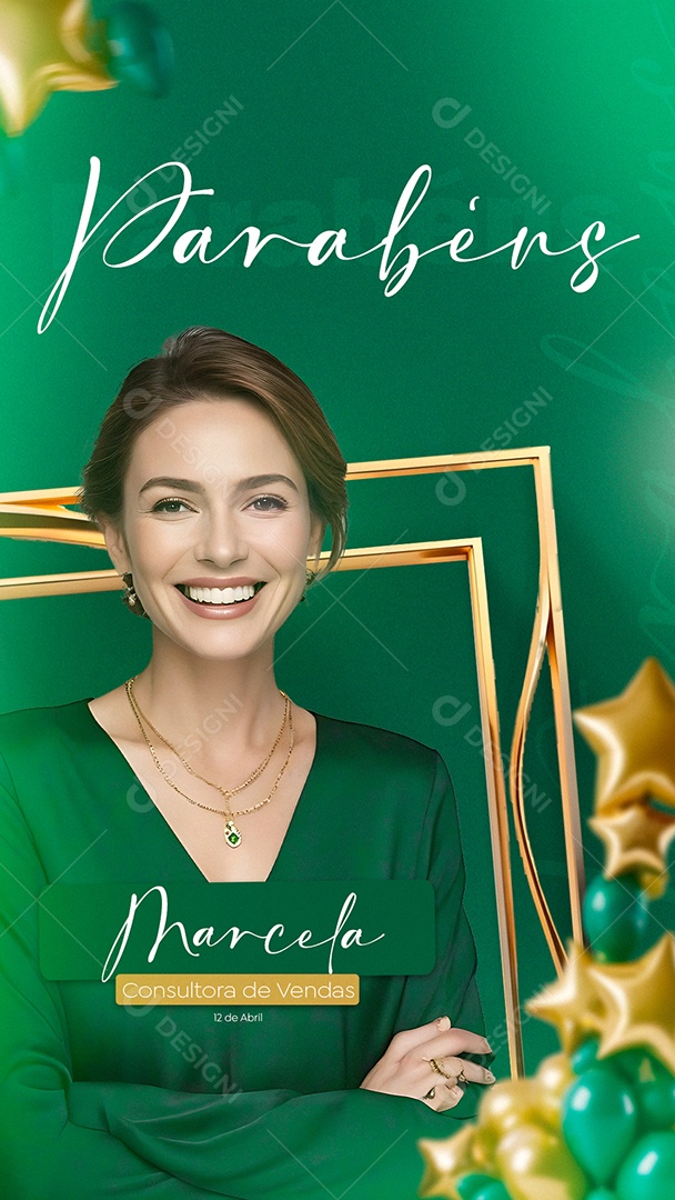 Story Parabéns Marcela Social Media PSD Editável