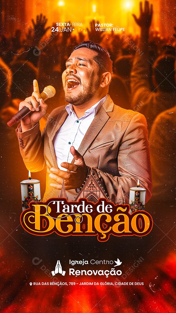 Story Flyer Tarde de Benção Social Media PSD Editável