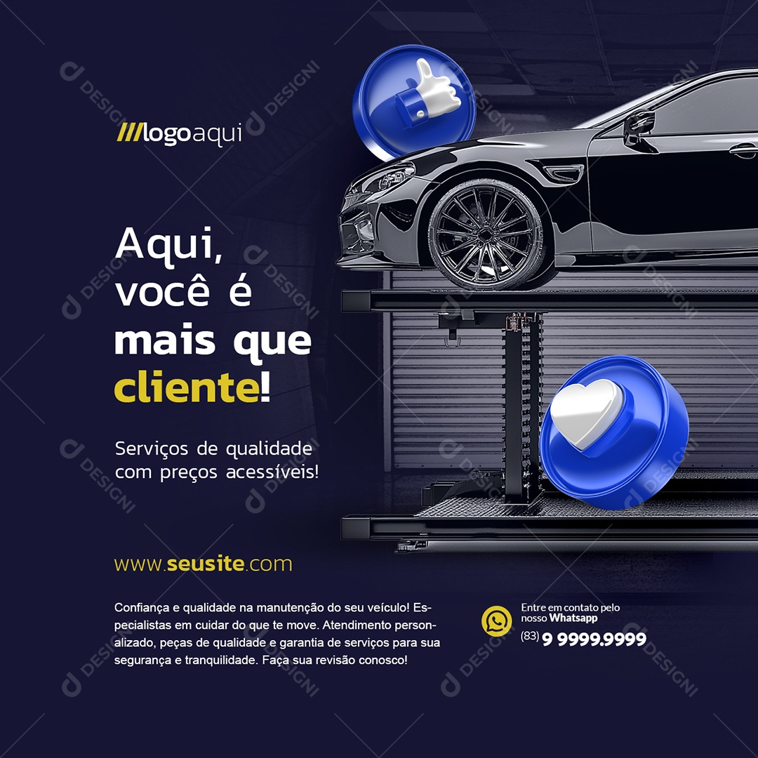 Oficina Aqui Você é Mais Que Cliente Social Media PSD Editável