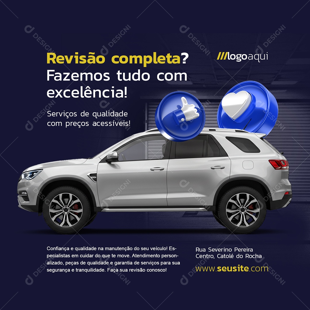 Oficina Revisão Completa Social Media PSD Editável