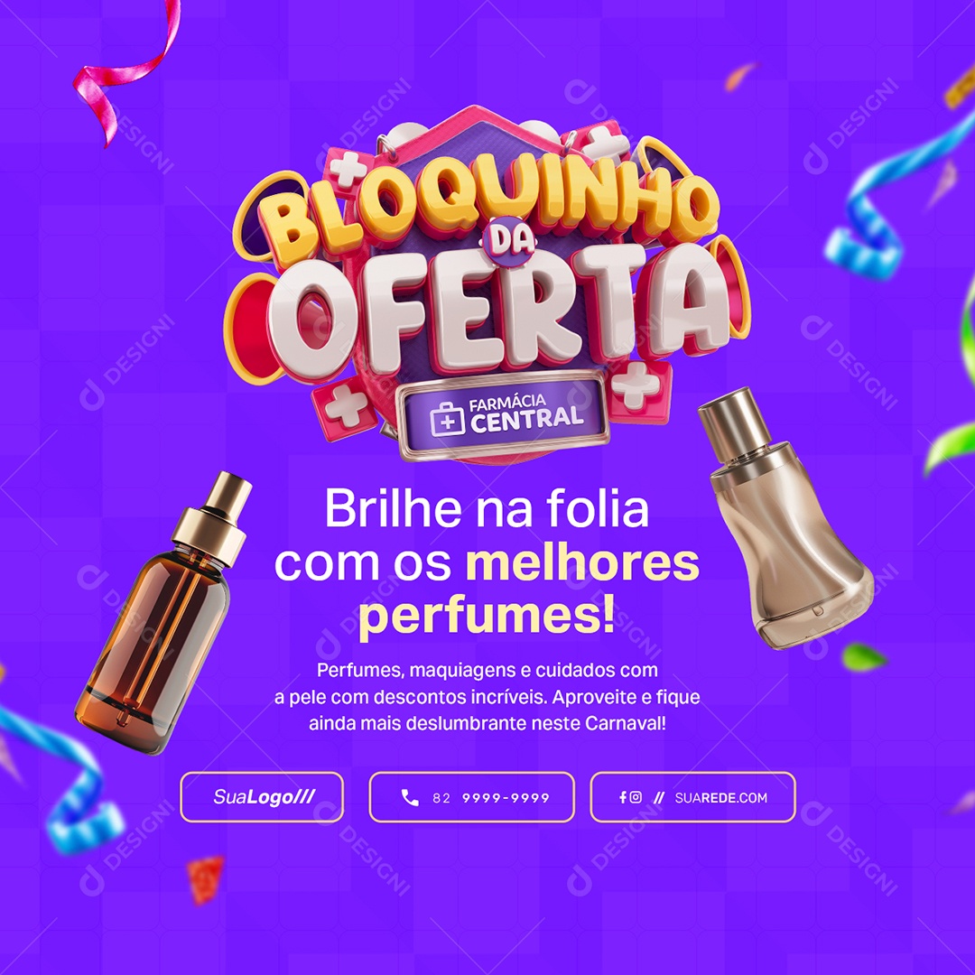 Bloquinho Da Oferta Farmácia Melhores Perfumes Social Media PSD Editável