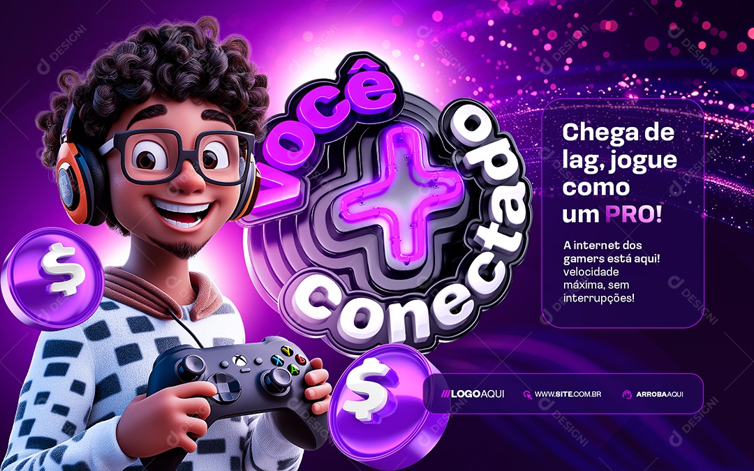 Carrossel Internet Você Mais Conectado Chega de Lag Social Media PSD Editável