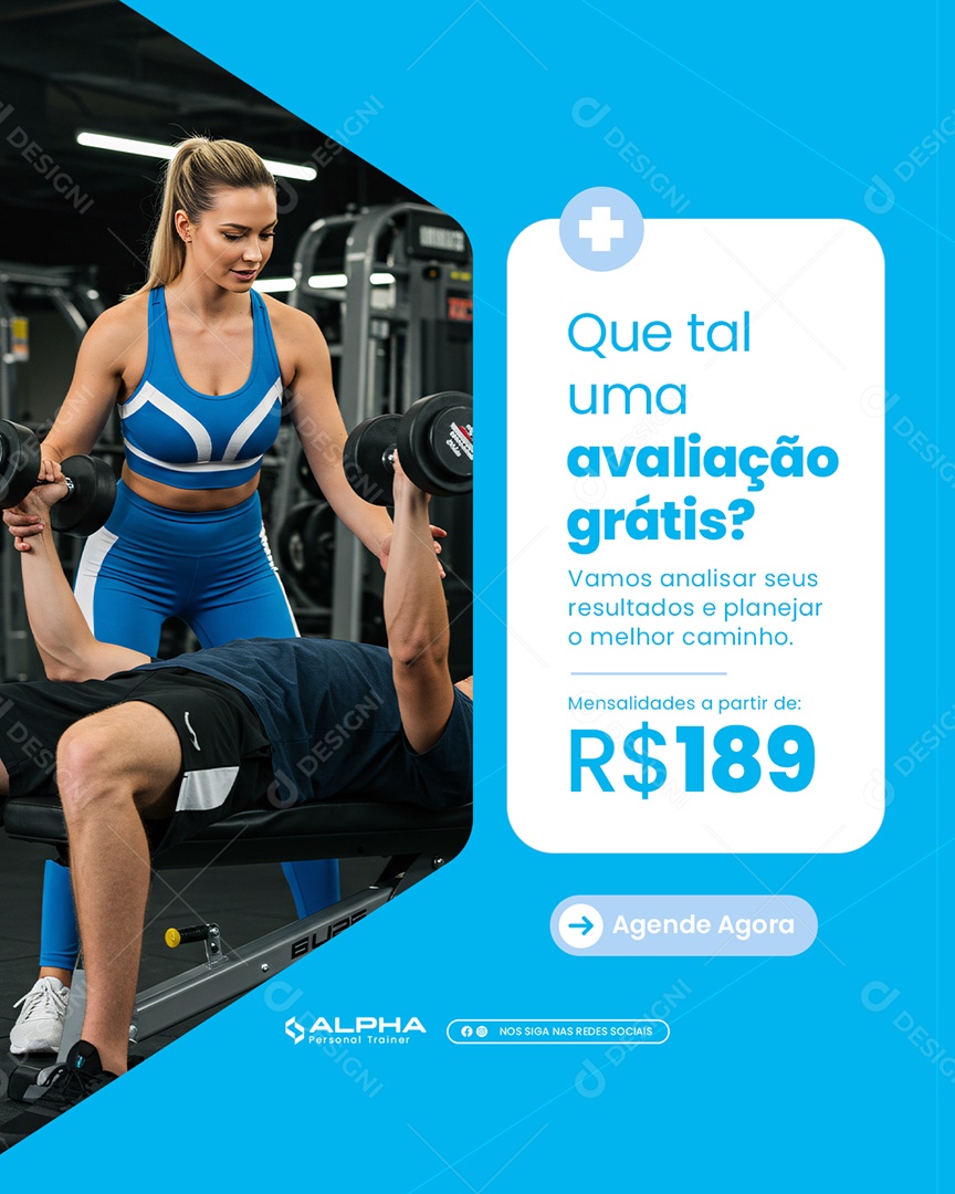 Personal Trainer Que Tal Uma Avaliação Grátis Social Media PSD Editável