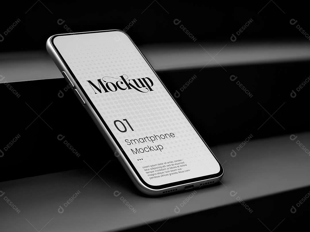 Celular Apoiado na Escada Mockup PSD Editável