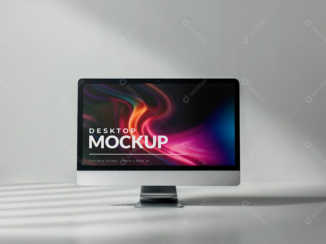 Computador Mockup Desktop PSD Editável