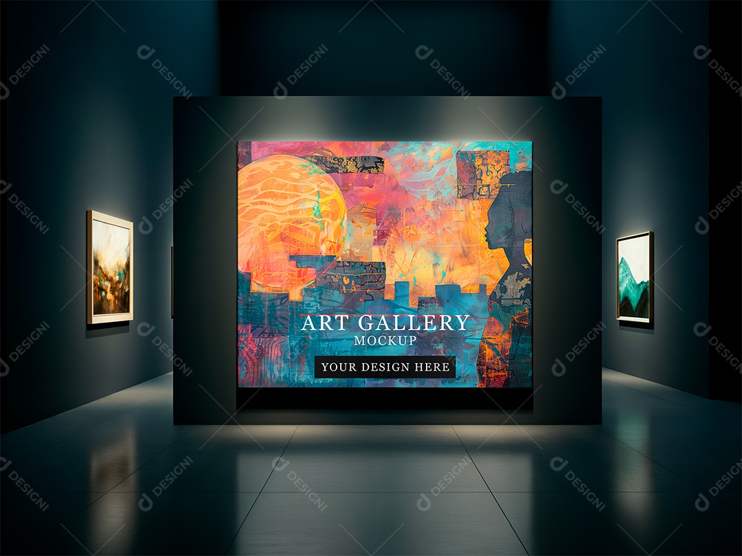 Galeria de Arte Mockup PSD Editável