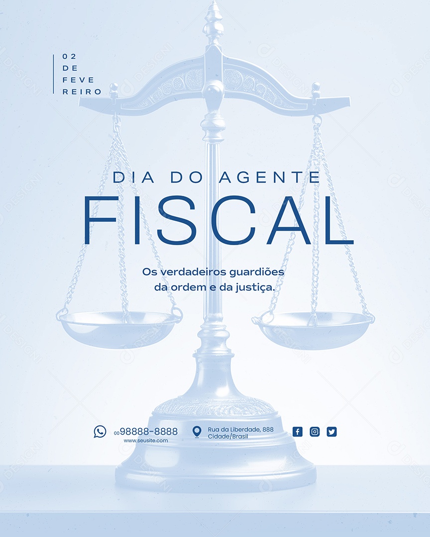 Dia do Agente Fiscal 02 de Fevereiro os Verdadeiros Guardiões da Ordem e da Justiça Social Media PSD Editável
