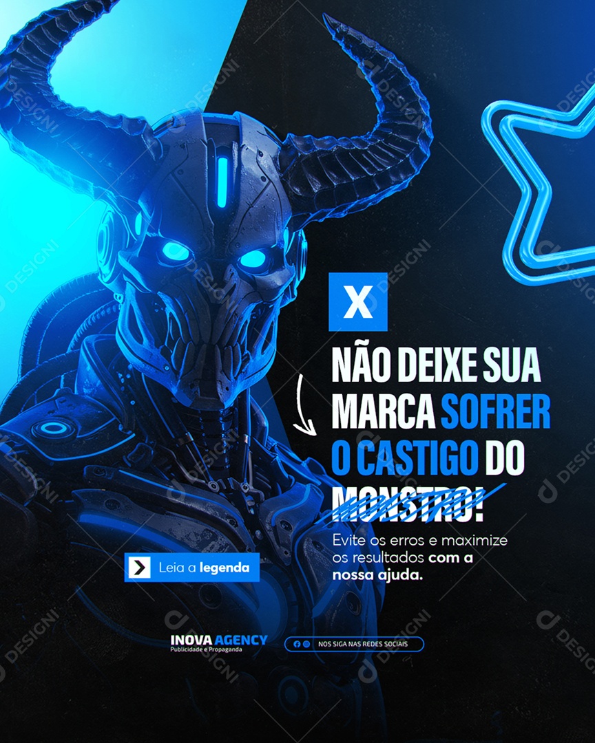 Agência de Publicidade Não Deixe Sua Maraca Sofrer o Castigo do Monstro Social Media PSD Editável