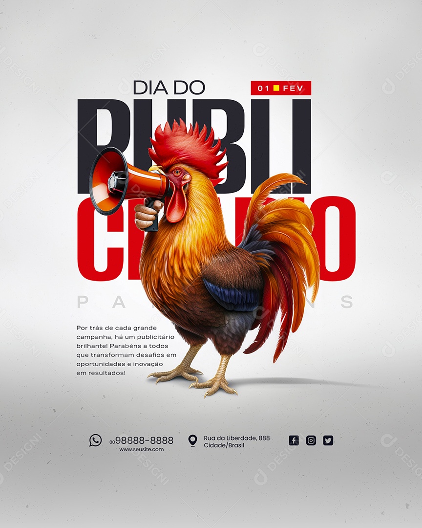 Dia Do Publicitário 01 de Fevereiro Parabéns a todos Social Media PSD Editável