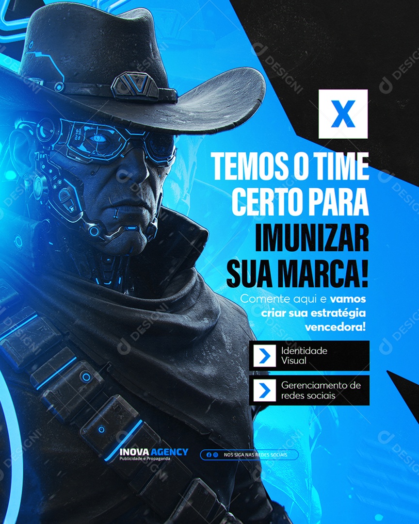 Agência de Publicidade Temos o Time Certo para Imunizar Social Media PSD Editável