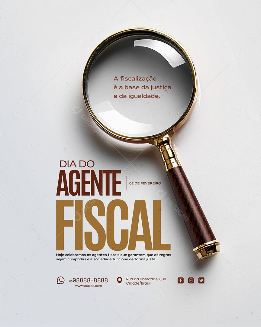 Dia do Agente Fiscal 02 de Fevereiro Social Media PSD Editável