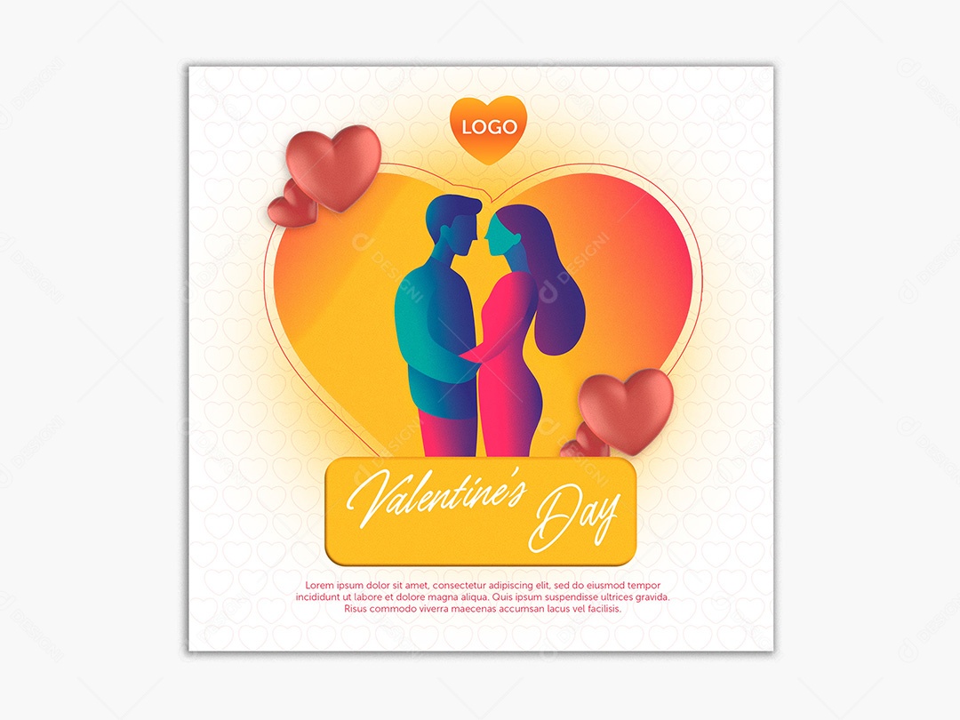 Post Social Media Template Dia dos Namorados PSD Editável
