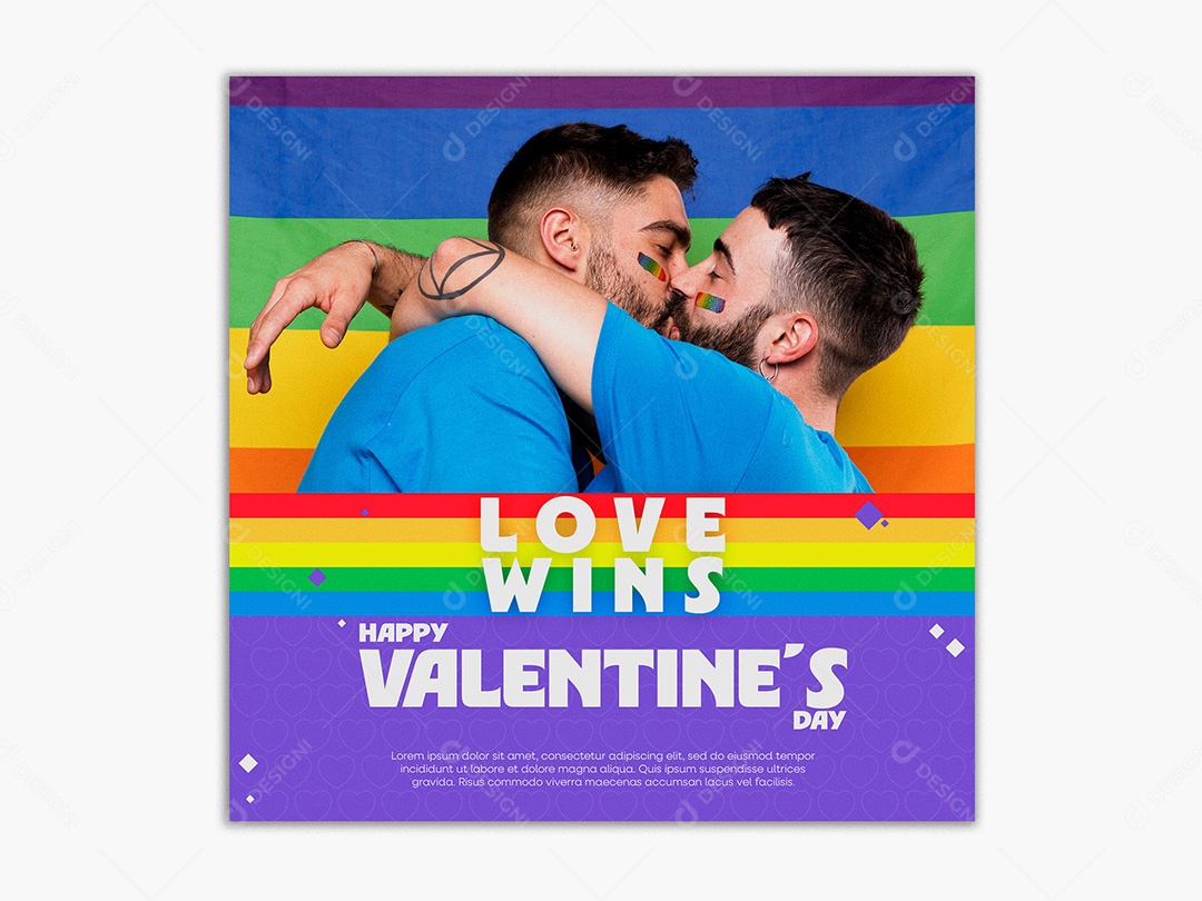 Post Social Media Template Dia dos Namorados PSD Editável