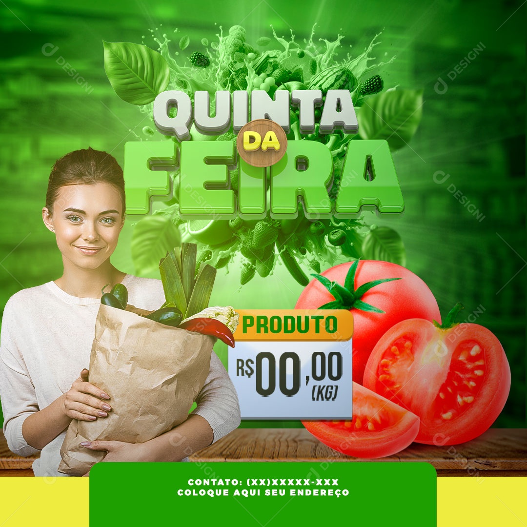 Quinta da Feita  Frutas Legumes Social Media PSD Editável