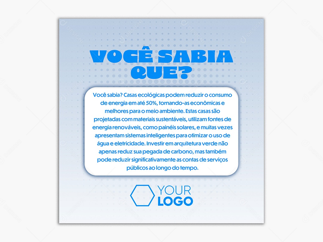 Post Social Media Template Voce Sabia que PSD Editável