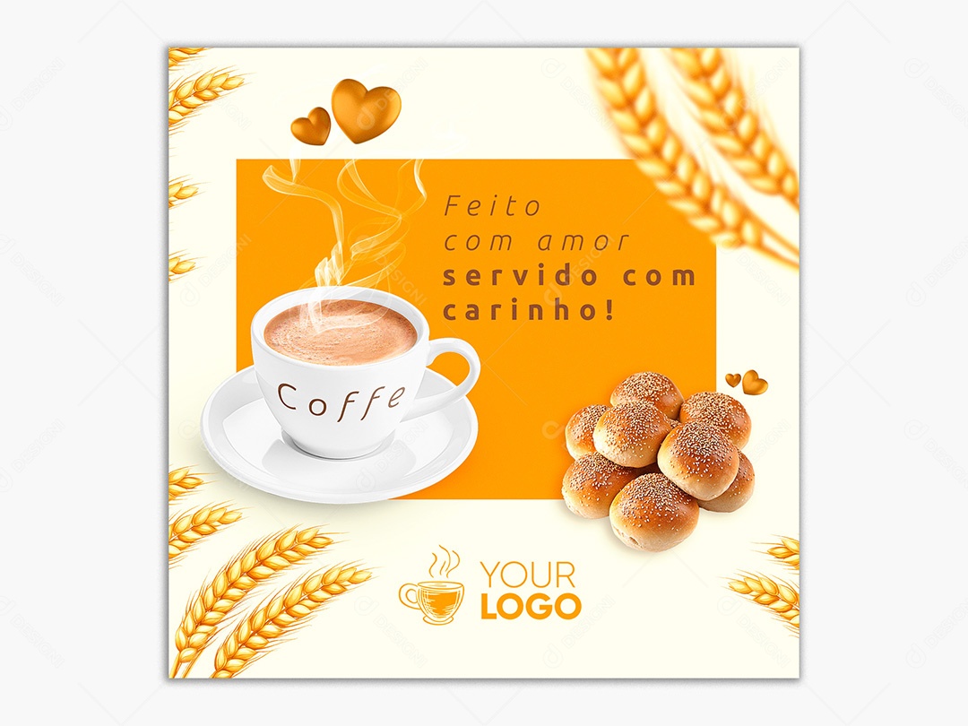 Post Social Media Padaria Template PSD