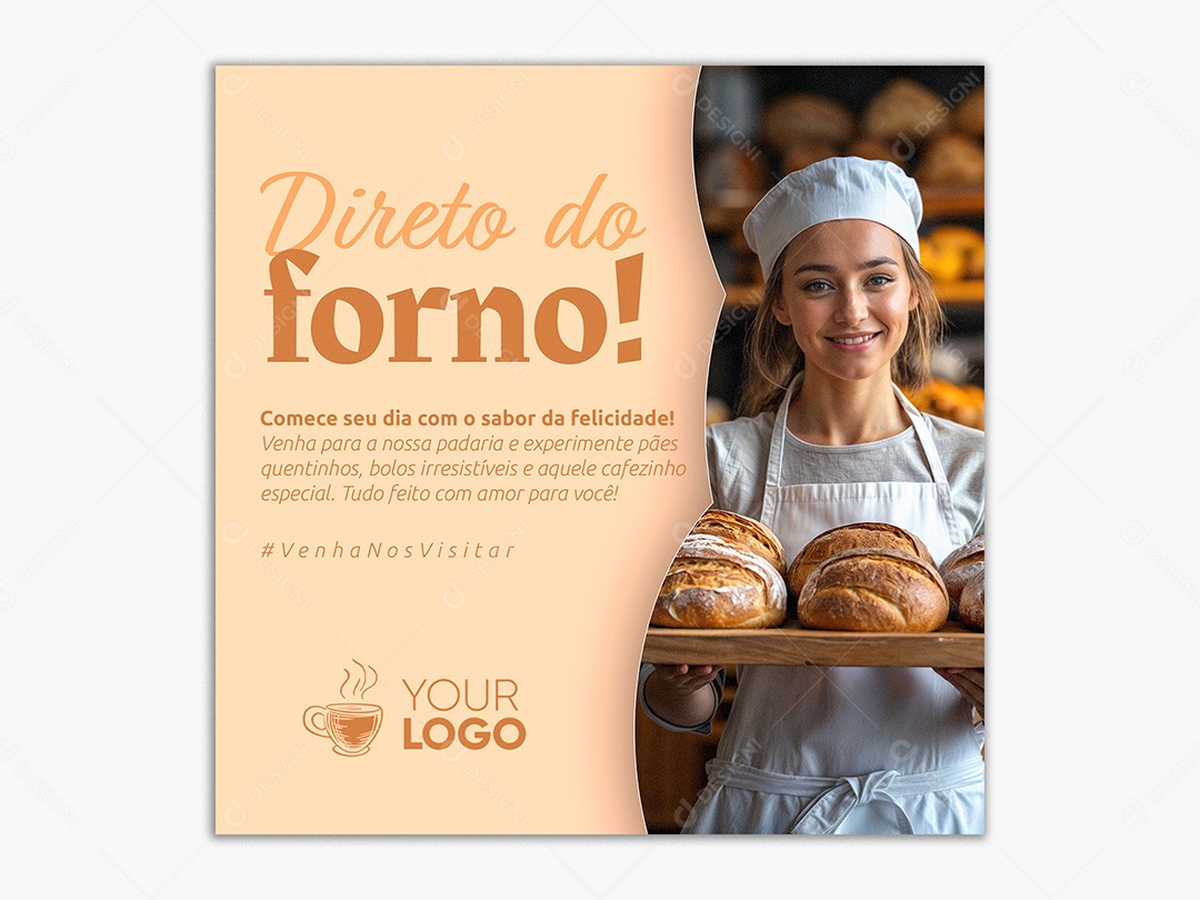 Post Social Media Padaria Template PSD Editável