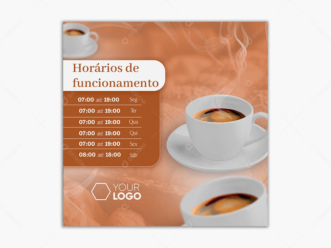 Post Social Media Padaria Template PSD Editável