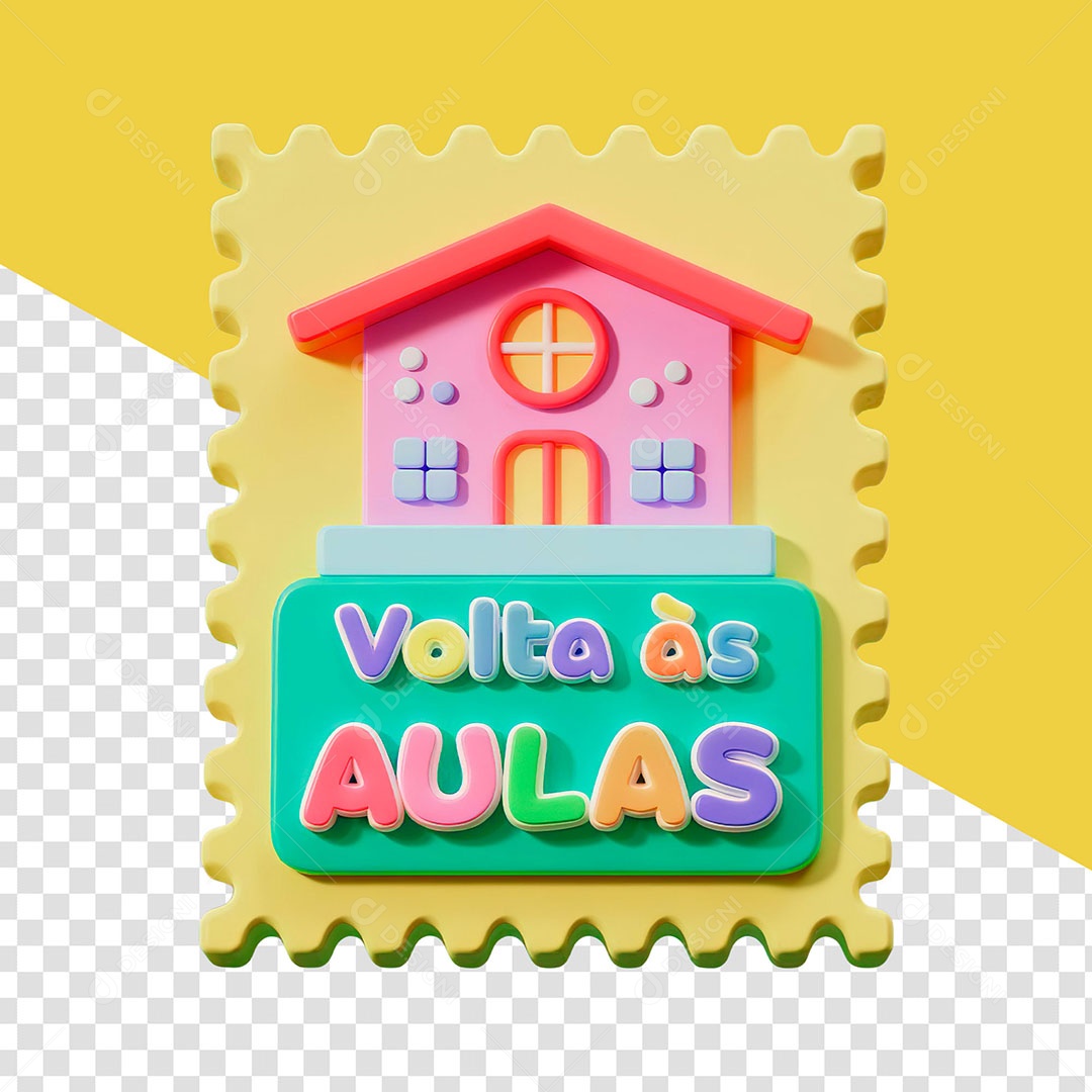 Elemento 3D Volta às Aulas para Composição PSD