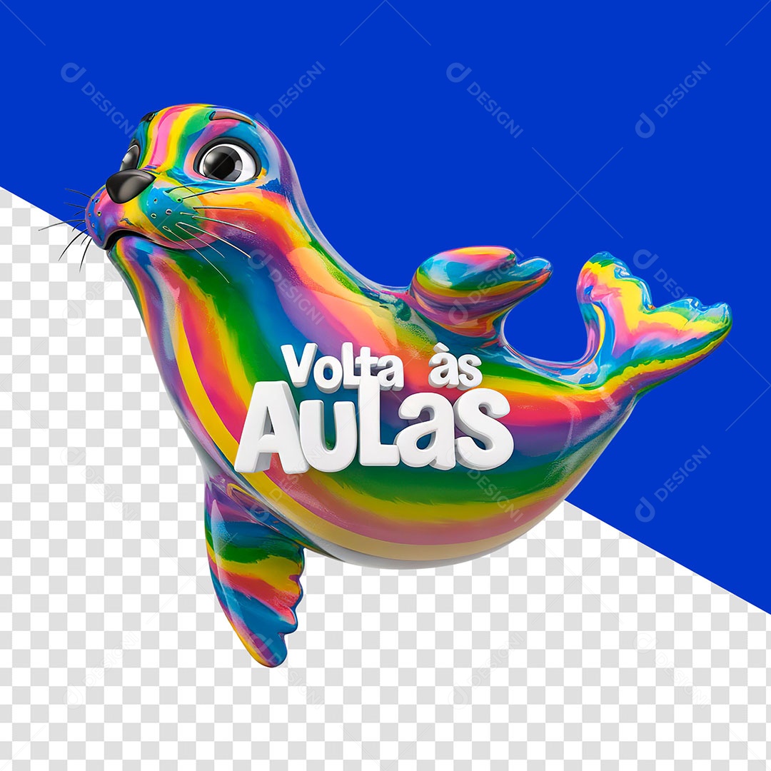 Elemento 3D Volta às Aulas para Composição PSD