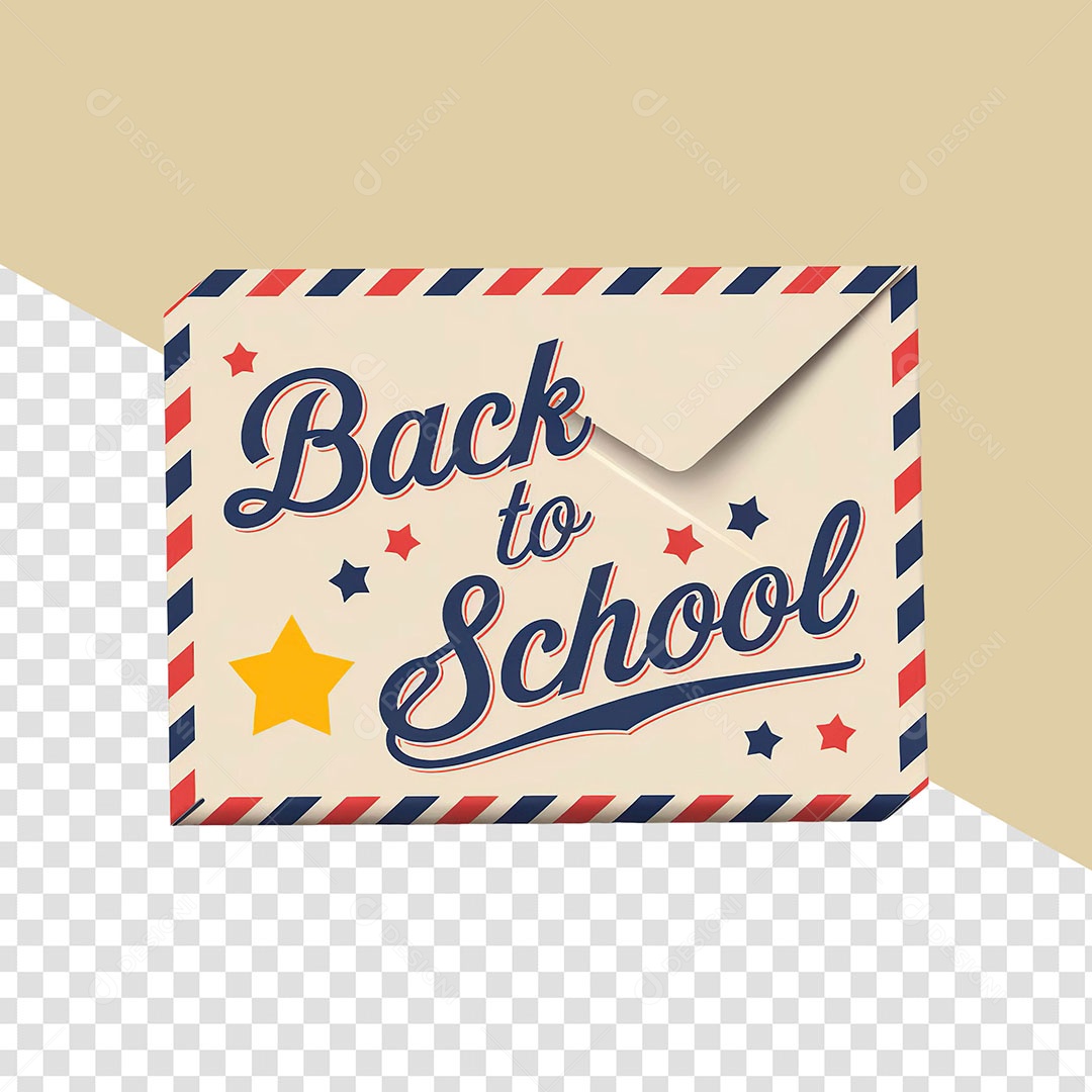 Elemento 3D Volta às Aulas para Composição PSD