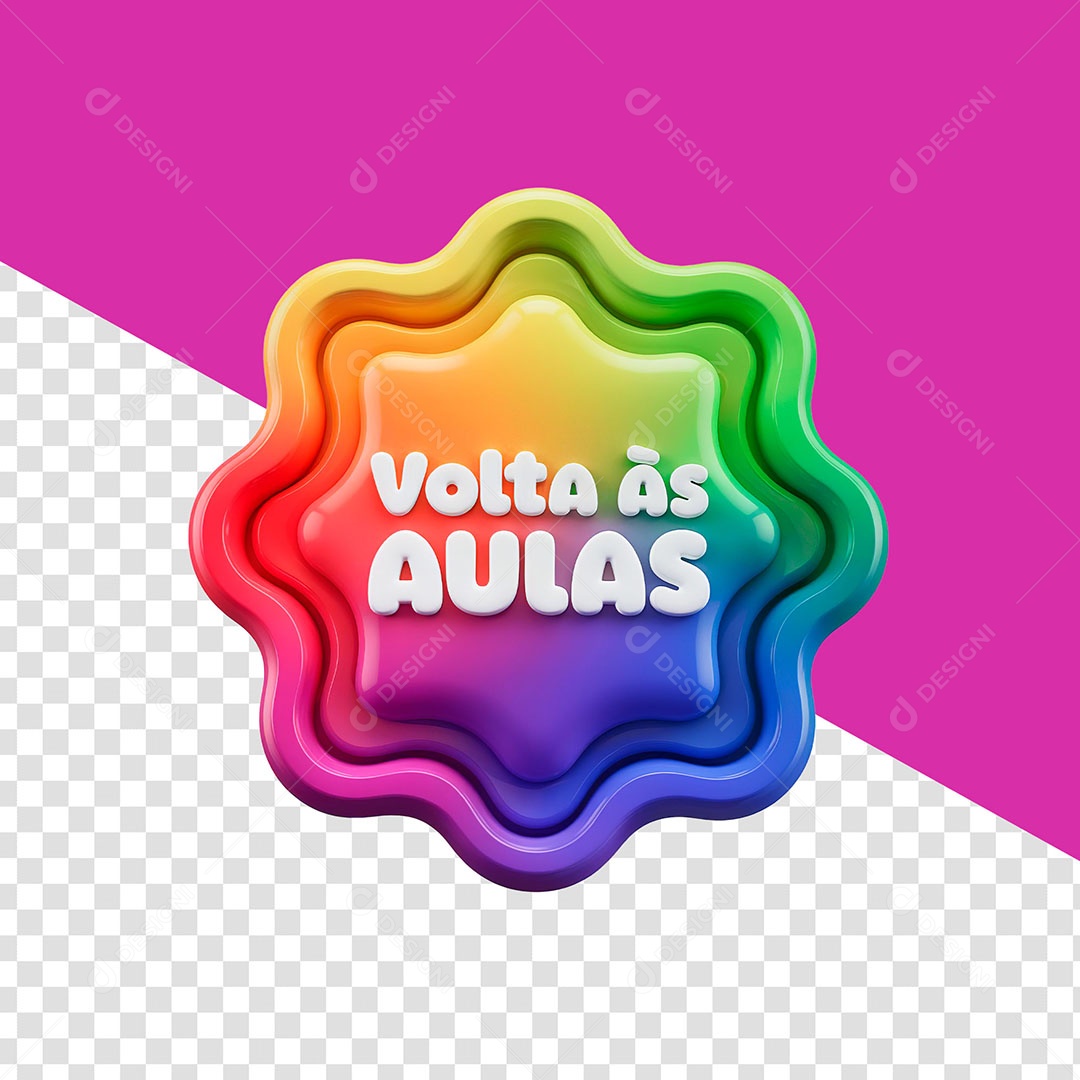 Elemento 3D Volta às Aulas para Composição PSD