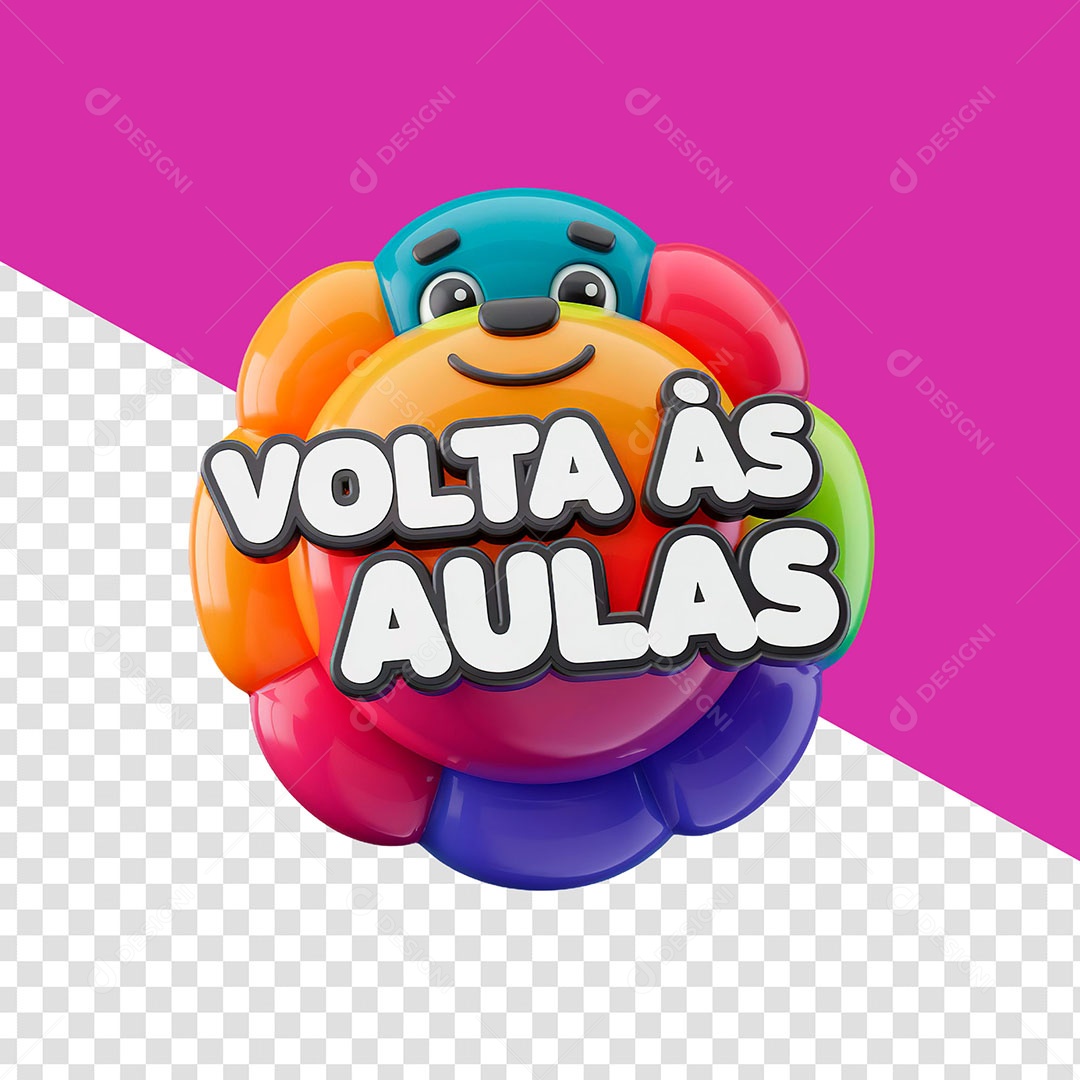 Elemento 3D Volta às Aulas para Composição PSD