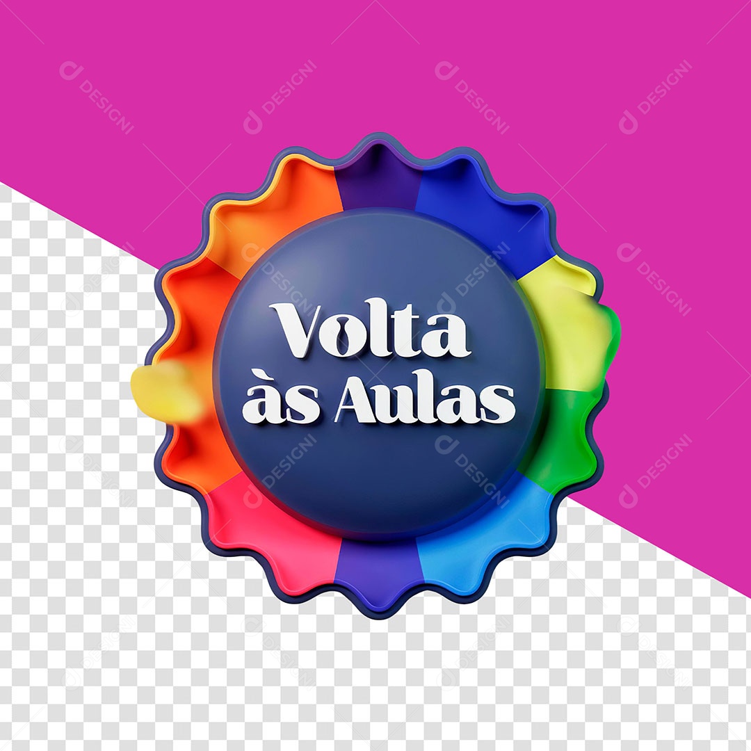 Elemento 3D Volta às Aulas para Composição PSD