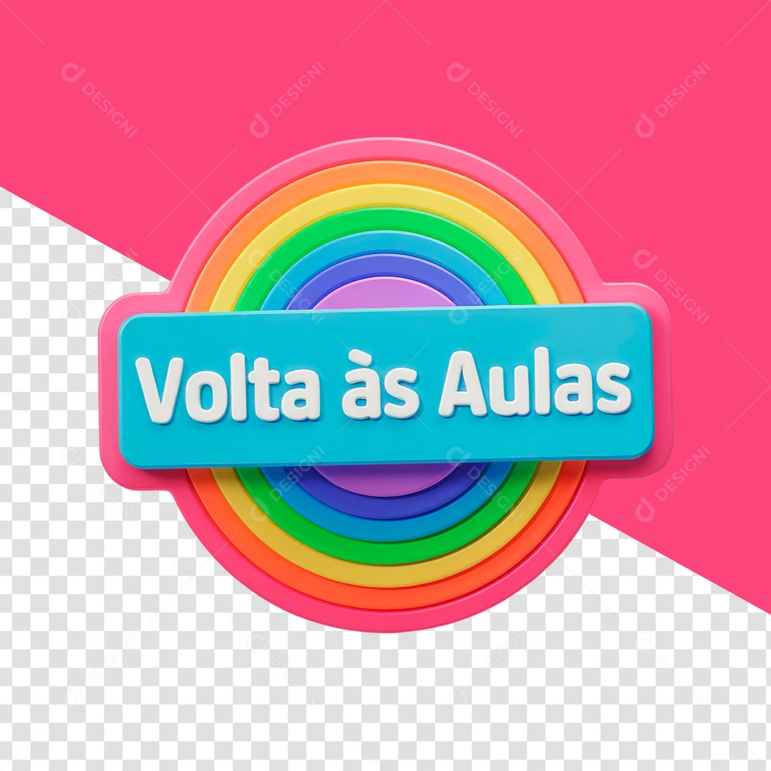 Elemento 3D Volta às Aulas para Composição PSD