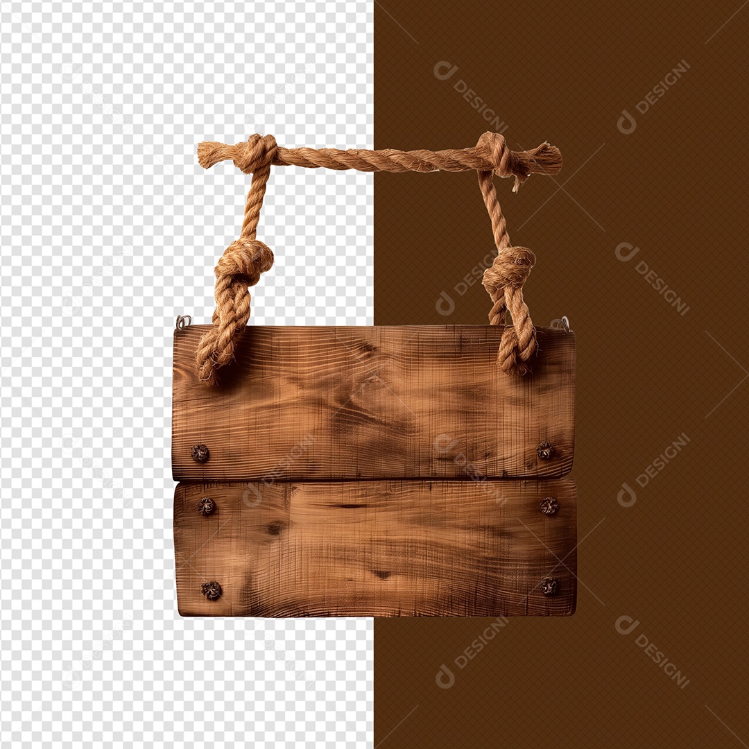 Elemento 3D Placa de Madeira para Composição PSD