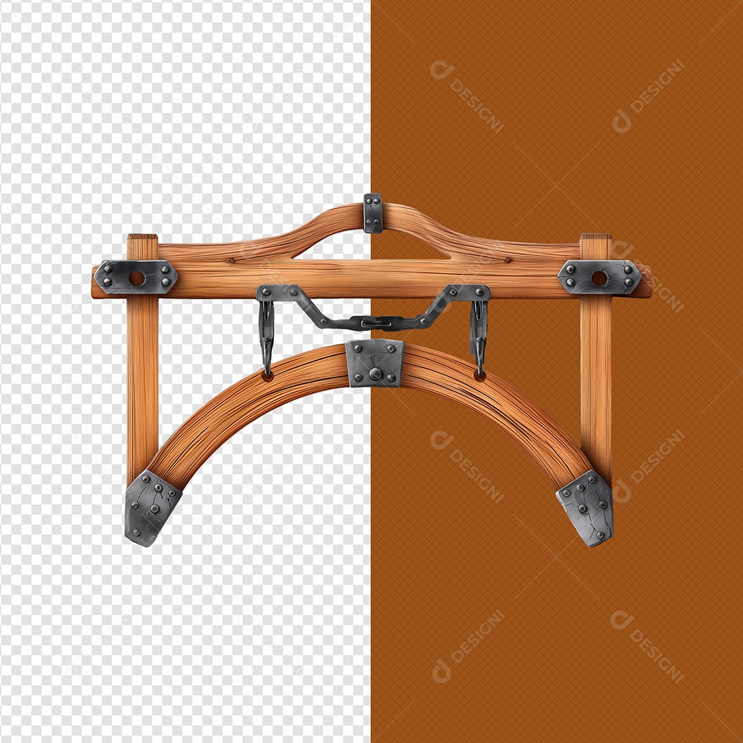 Elemento 3D Placa de Madeira para Composição PSD