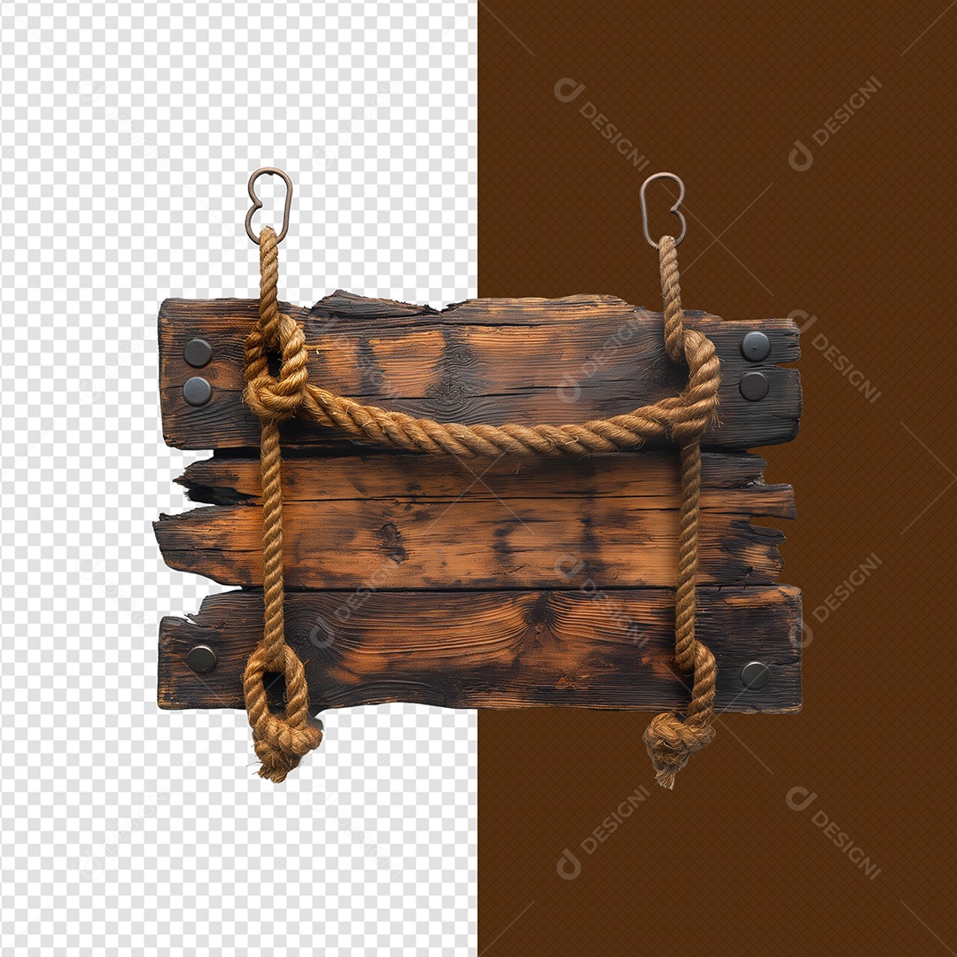 Elemento 3D Placa de Madeira para Composição PSD