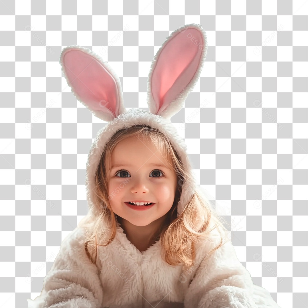 Menina Vestido de Coelho PNG Transparente