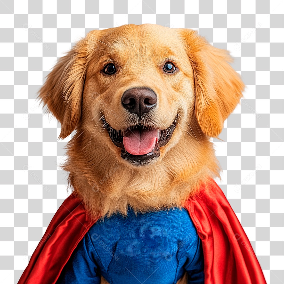 Cachorro com Fantasia de Super Herói PNG Transparente