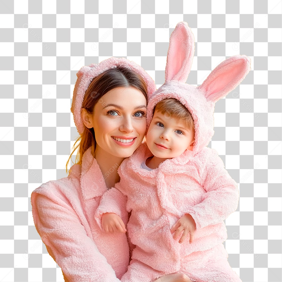 Menino Vestido de Coelho PNG Transparente