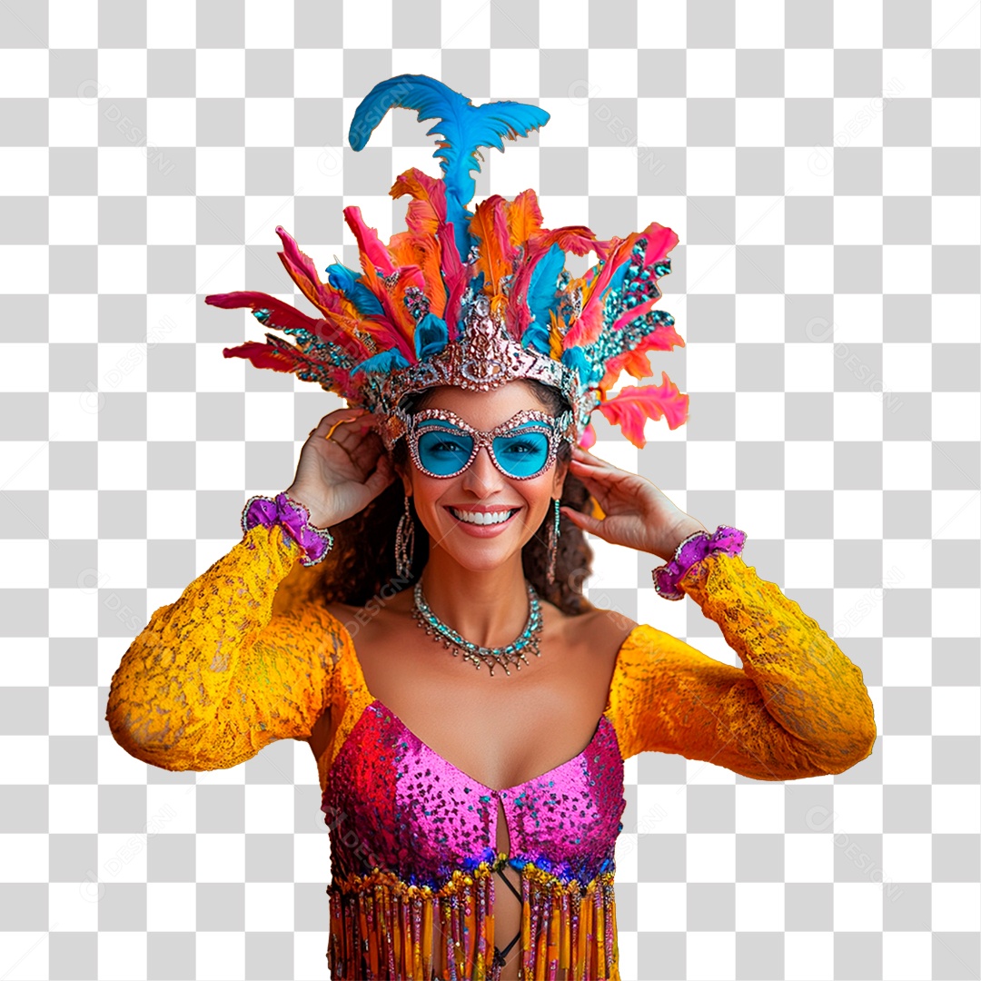 Woman with Carnival Costume Transparent PNG