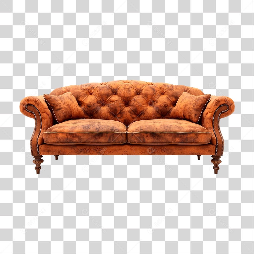 Sofá Amarelo PNG Transparente