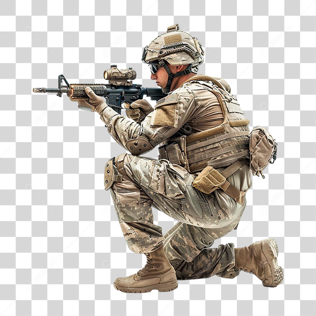 Soldado Ajoelhado PNG Transparente