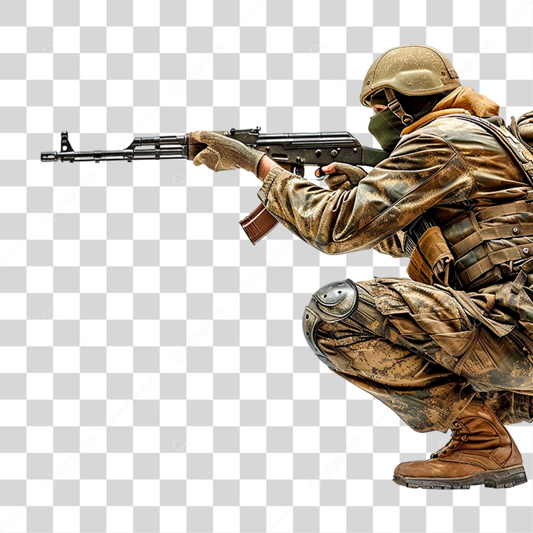 Soldado Ajoelhado PNG Transparente