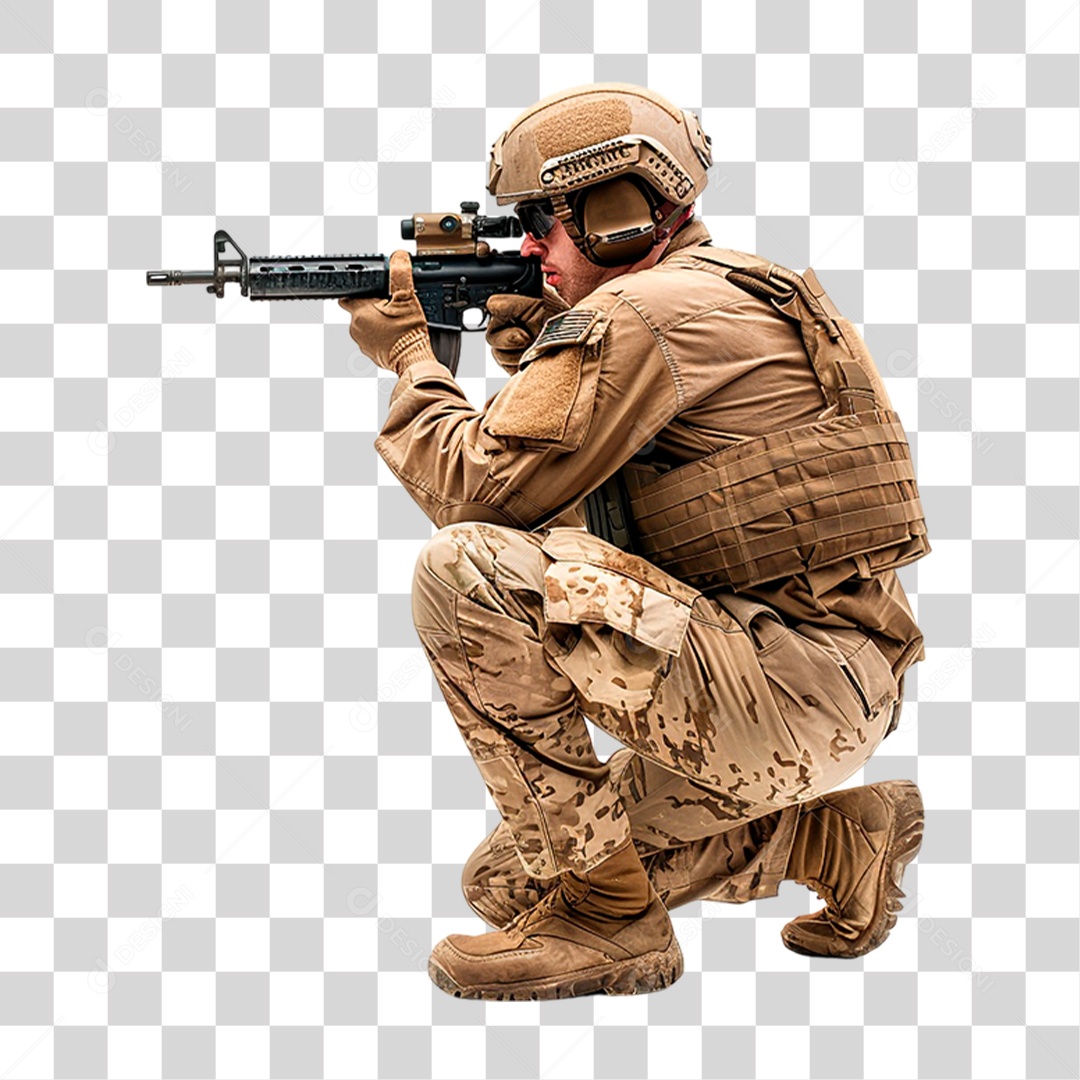 Soldado Ajoelhado PNG Transparente
