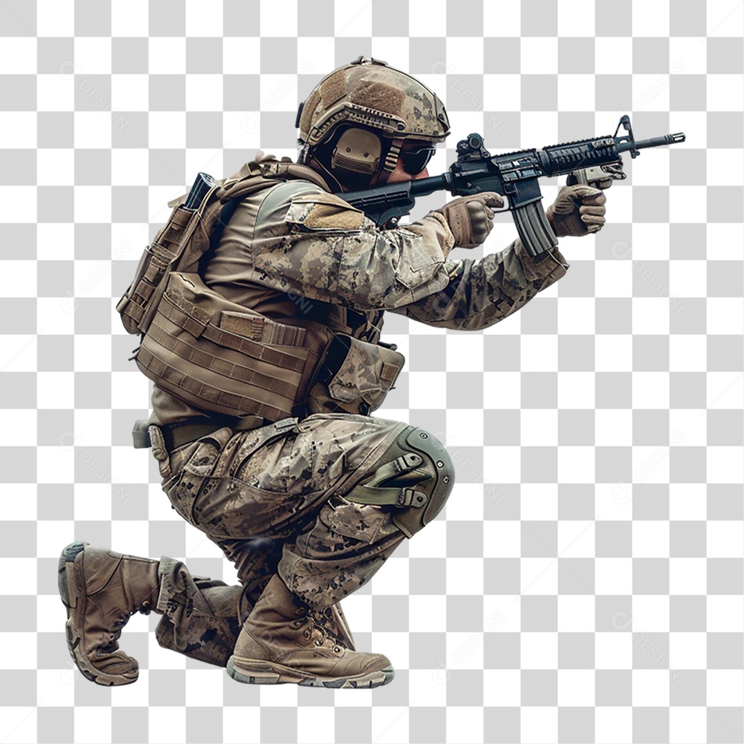 Soldado Ajoelhado PNG Transparente