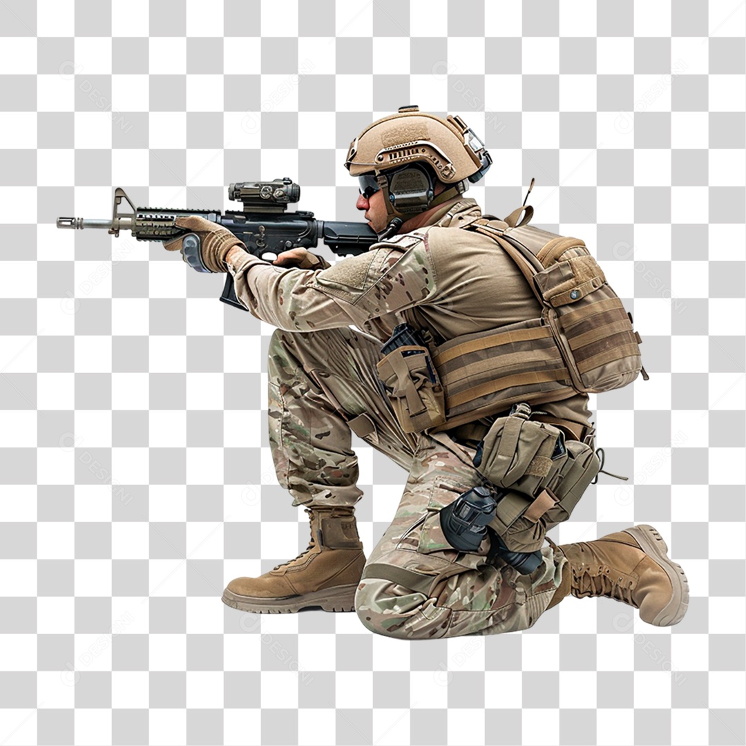 Soldado Ajoelhado PNG Transparente